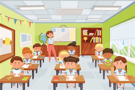Ilustración de un aula con una alta ratio de alumnos, resaltando el desafío para los educadores