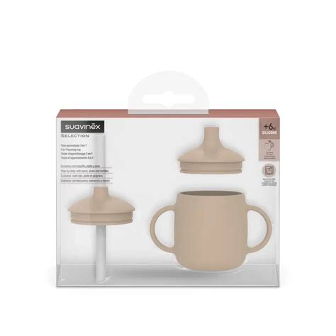 Foto del vaso Suavinex 3 en 1 en sus tres configuraciones (con boquilla, con pajita, como vaso abierto)