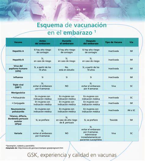 Calendario de vacunación durante el embarazo