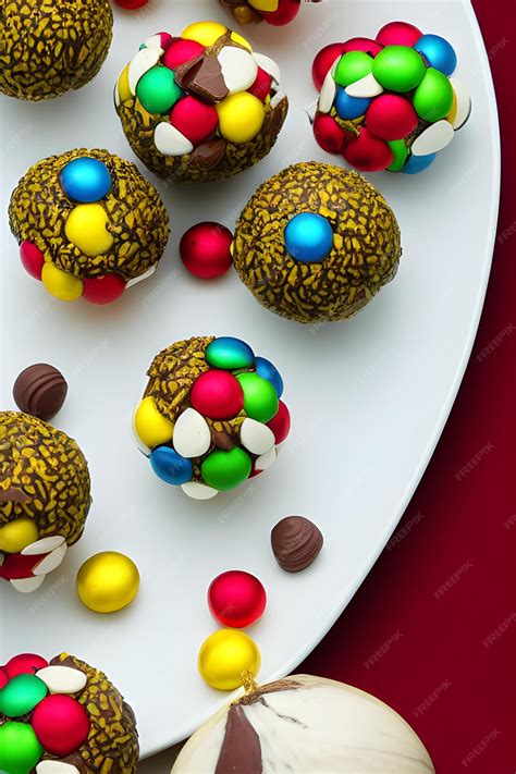 Plato de bolitas de chocolate decoradas