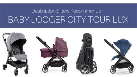 Infografía de las diferentes configuraciones del Baby Jogger City Tour LUX: con capazo, asiento reversible y sistema de viaje