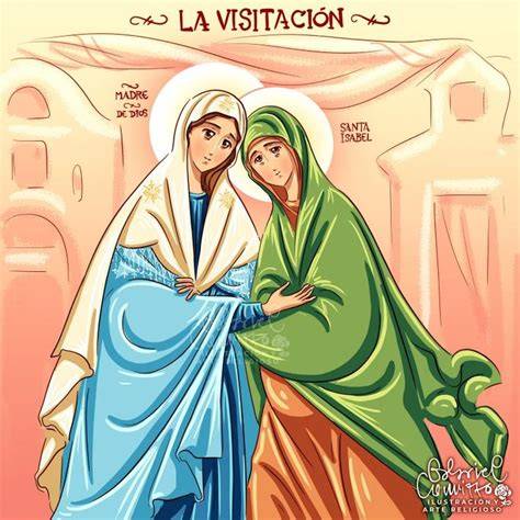 Representación artística de la Visitación de la Virgen María a Santa Isabel