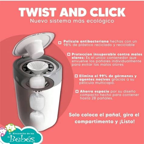 Infografía: cómo el sistema Twist & Click sella los pañales individualmente