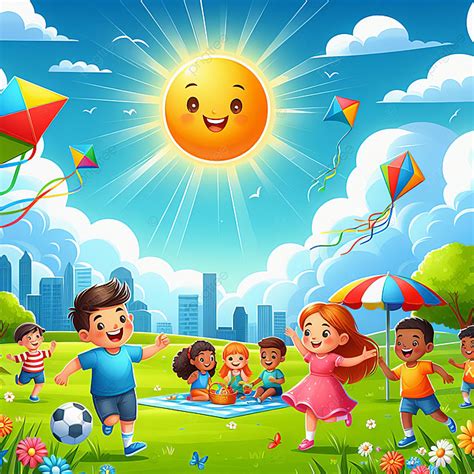 Ilustración de un niño jugando bajo el sol, con consejos de protección solar.