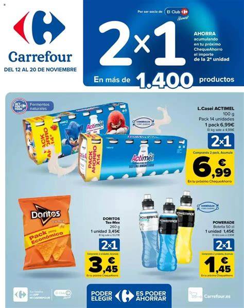 Diseño de folleto de Carrefour con oferta 2x1 de pañales