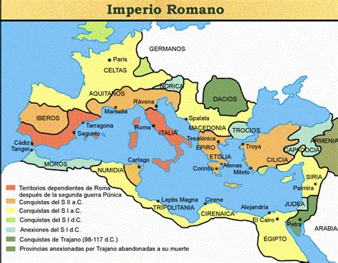 Mapa del Imperio Romano con la ubicación de Nicomedia, Cesarea y Nicea