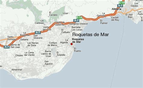 Mapa de Roquetas de Mar con ubicaciones de centros médicos