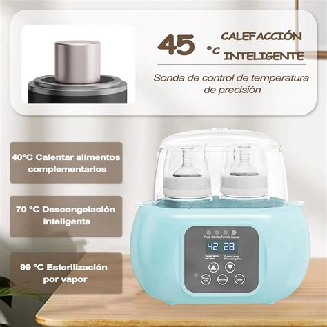 Esquema comparativo entre el calentamiento en baño maría, microondas y calentador de biberones.