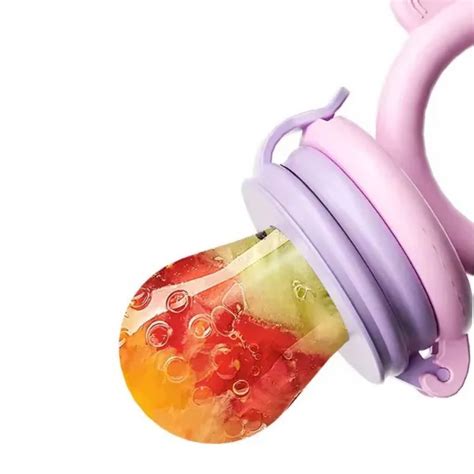 Chupete para fruta de silicona con mango para el bebé