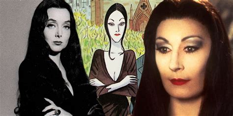 Ilustración de Morticia Addams con su característica melena larga y lisa