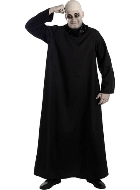 Imagen de un disfraz de Fétido Addams con una calva de látex
