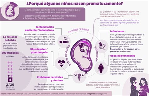 Infografía sobre las causas y consecuencias del parto prematuro