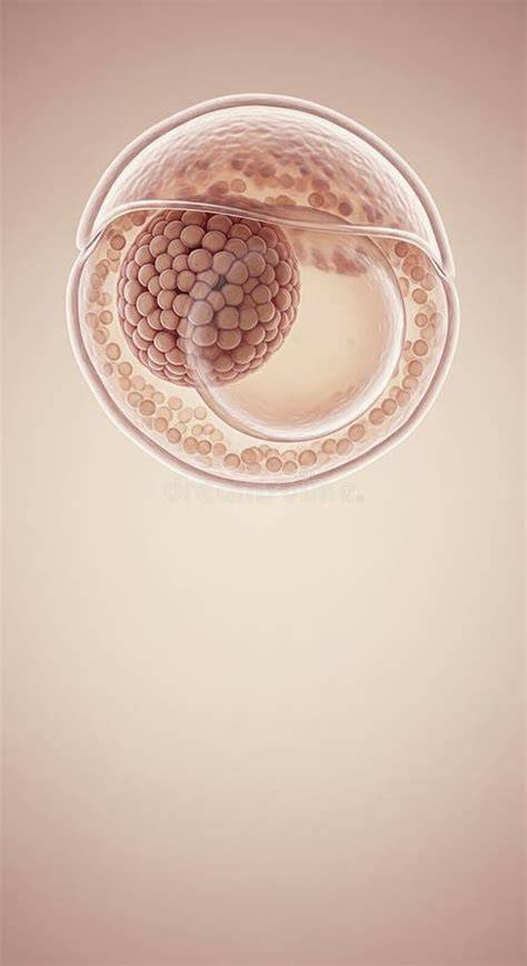 Foto microscópica de un embrión temprano