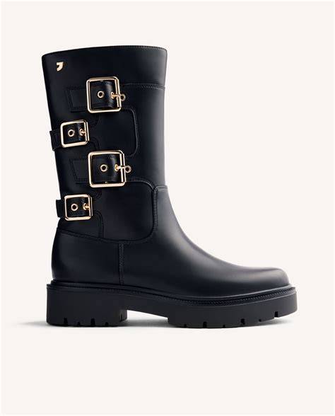 Botas biker de Zimmermann con hebillas doradas y tacón en bloque
