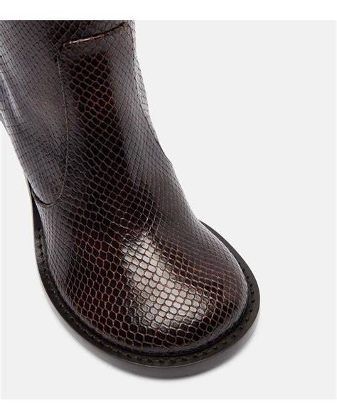 Botas efecto piel de serpiente de Dries Van Noten
