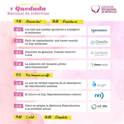 Cartel anunciador de la V Quedada Nacional de Infértiles con los logos de las organizaciones colaboradoras.