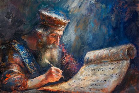 ilustración de David escribiendo los Salmos