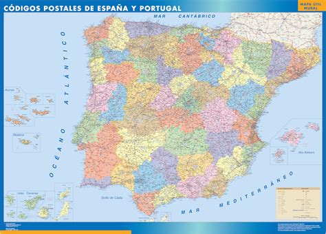 Mapa de España con provincias resaltadas para búsqueda de códigos postales