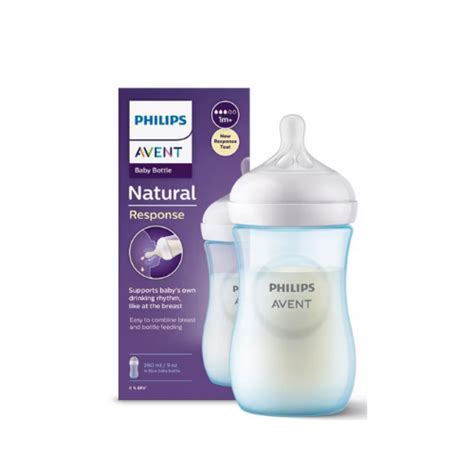 Foto de biberón Philips Avent Natural Response azul de 260ml con tetina