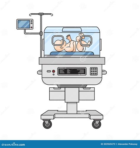 Ilustración de un bebé prematuro siendo alimentado por sonda o pecho