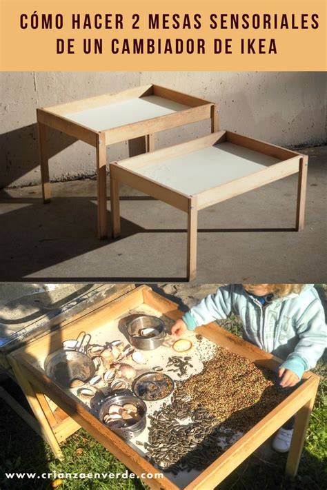 Mesa sensorial hecha con cambiador de Ikea