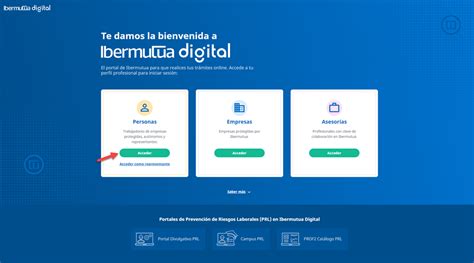 Captura de pantalla del portal Ibermutua Digital Personas