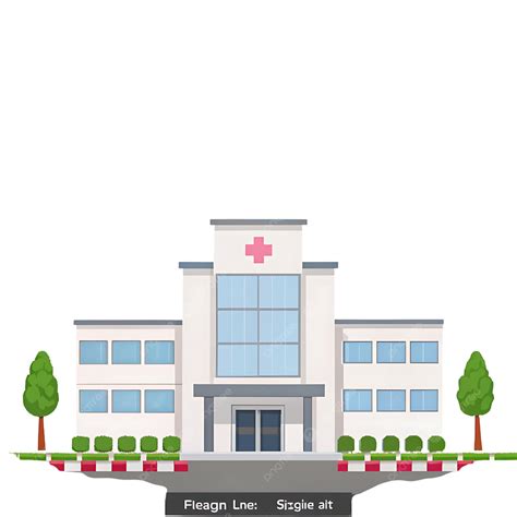 Ilustración de un hospital privado con énfasis en habitaciones individuales y equipamiento moderno.