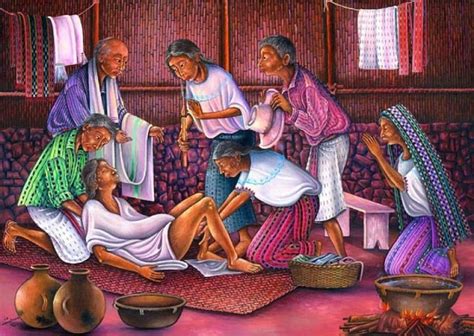 Ilustración de una comadrona asistiendo a un parto en un hogar humilde del East End