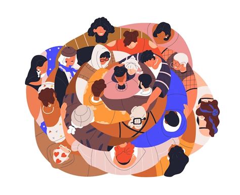 Ilustración de una comunidad ofreciendo apoyo y solidaridad