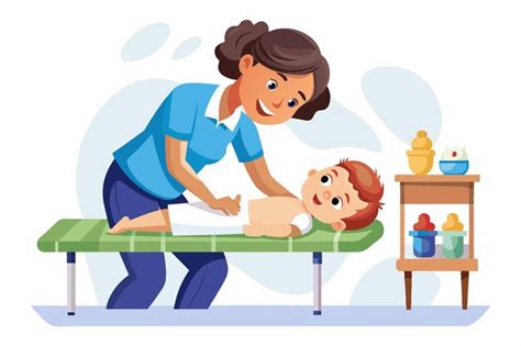 Ilustración de un padre o madre realizando un masaje suave a un bebé.