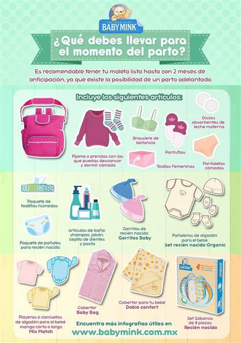 Infografía: Lista de elementos esenciales para llevar en el bolso del bebé antes de salir a comer fuera (pañales, juguetes, comida, ropa de cambio).