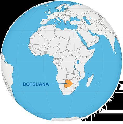 Mapa de Botsuana destacando su ubicación en el sur de África
