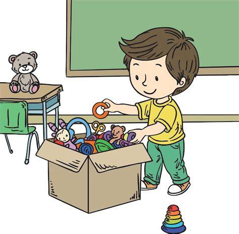 Niño organizando sus apuntes en una carpeta