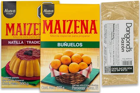 Foto de un paquete de Maizena y algunos postres hechos con ella