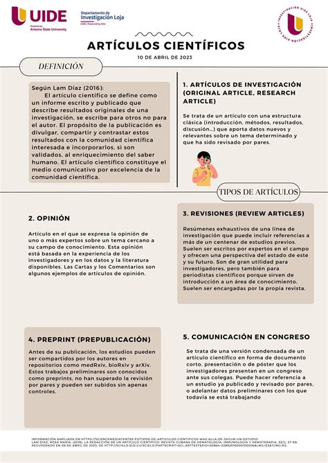 Infografía que compara diferentes tipos de artículos científicos publicados en revistas pediátricas.
