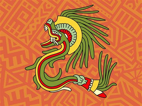 Representación del dios Quetzalcóatl con atributos de caracol