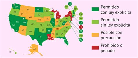 mapa de Estados Unidos destacando los estados donde la gestación subrogada es legal