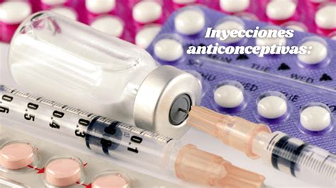 Imagen de píldoras anticonceptivas y una jeringa para inyecciones hormonales.