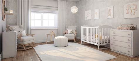 Habitación de bebé con decoración suave y luz tenue