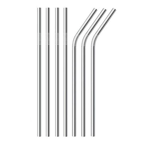 Conjunto de pajitas reutilizables de acero inoxidable de diferentes tamaños y colores