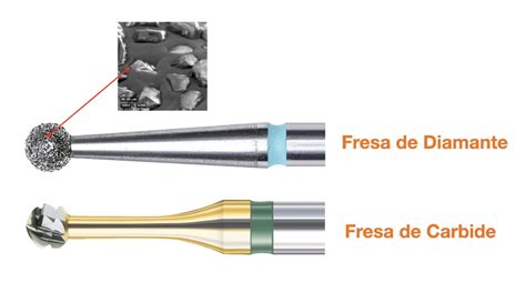 comparativa visual de fresas de diamante y de carburo de tungsteno