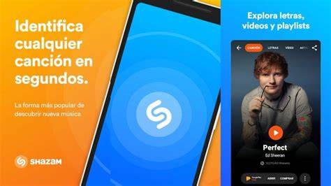 Captura de pantalla de una aplicación para identificar canciones