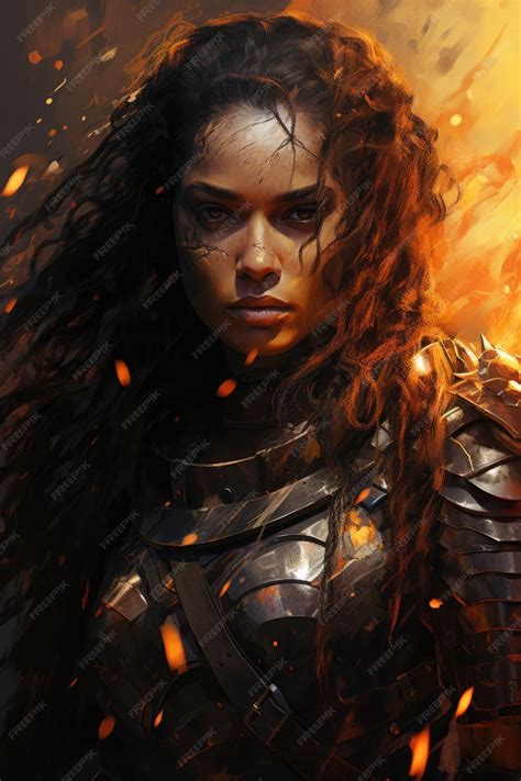Ilustración de una mujer guerrera con el nombre Guayafanta