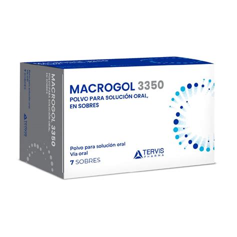 Infografía detallando la acción del Macrogol 3350 en el intestino, mostrando cómo atrae agua y ablanda las heces.