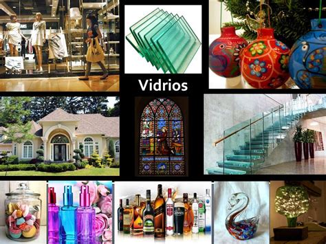 Galería de imágenes con diferentes aplicaciones del vidrio: ventanas, envases, lentes, pantallas