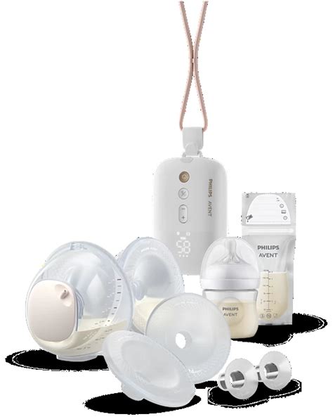 Diagrama del extractor de leche Philips Avent manos libres, detallando sus partes