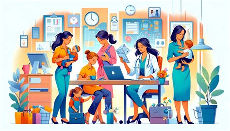 Foto de madres trabajadoras amamantando en sus profesiones