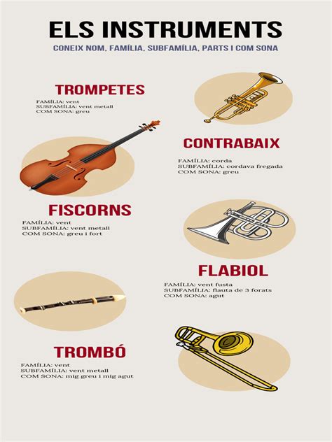 Infografía: Familias de instrumentos musicales ofrecidas en el Conservatorio Miguel Fleta.