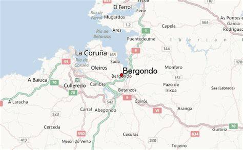 Mapa de Bergondo y alrededores en Galicia