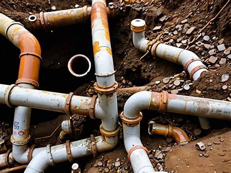 Tuberías antiguas de plomo liberando sedimentos en el agua